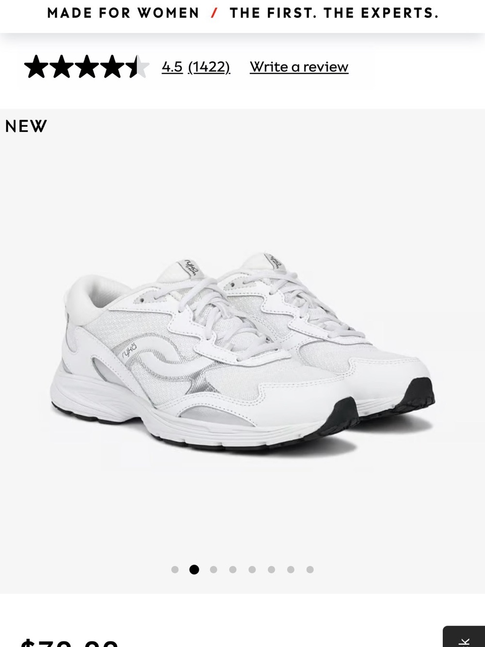 Ryka White and Silver Women's Running Sneakers